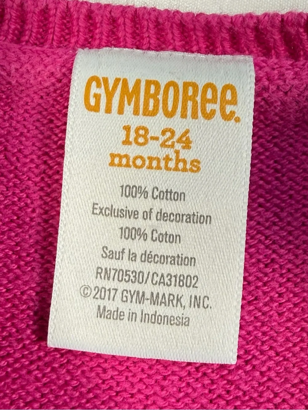 GYMBOREE Toddler Girls' Pink Dachshund Applique Long Sleeve Sweater Dress 18-24M